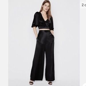 Express cropped satin top